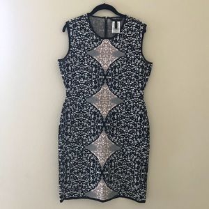BCBG Jacquard Sleevless Bodycon Dress